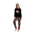 thumbnail image 3 of Family Christmas Pajamas Matching Sets – Black Long Sleeve Tops and Pants with Santa Claus and Reindeer Print, Festive Holiday Sleepwear Outfits for Couples and Families, 3 of 5