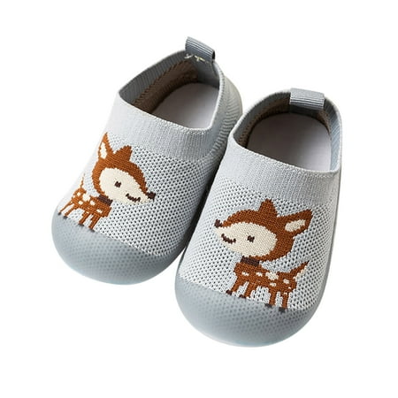 

Celiean Boys Girls Animal Prints Cartoon Socks Shoes Toddler The Floor Socks Non Prewalker Shoes Grey 12-18M