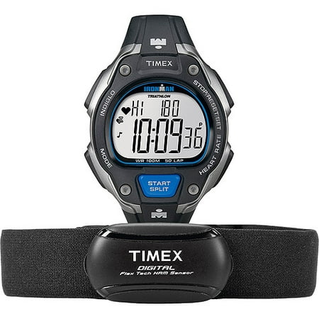 Timex Men's Ironman Road Trainer Digital Heart Rate Monitor Watch, Resin Strap + Chest Strap Sensor