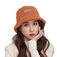 thumbnail image 2 of Yirtree Women Winter Bucket Hat Warm Hats Cloche Faux Fur Fisherman Cap Thickened Casual Keep Warm Sherpa Autumn Winter Thermal Fisherman Cap, 2 of 8