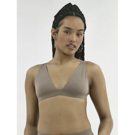 No Boundaries Cotton Rib Wirefree Plunge Bra  Women s Sizes XS - XXXL