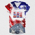 thumbnail image 1 of Fiudx Ofertas y Liquidaciones Blusas Informales de Manga Corta con Cuello En V y Estampado a La Moda para Mujer, 1 of 5