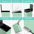 thumbnail image 4 of Qualiazero 2.6 Gallon Trash Can, Stainless Steel Step Bathroom Trash Can, Mint, 4 of 11