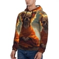 thumbnail image 3 of Naloa Maple Leaf Meditating Chihuahua Men's Casual Hooded Collar Drawstring Hoodies Pullover Sweatshirts Casual Long Sleeve Shirts-4X-Large, 3 of 7