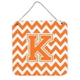 thumbnail image 1 of Letter K Chevron Orange & White Wall or Door Hanging Prints, 1 of 1
