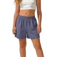 thumbnail image 2 of Girls Active Shorts Elastic Waistband Plain Shorts (Grey 15-16Years), 2 of 9