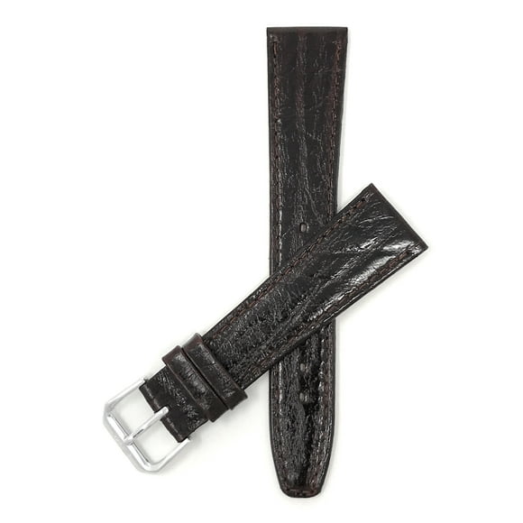 18mm Slim, Semi-Glossy, Leather Watch Band Strap