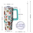 thumbnail image 2 of 30oz Winter Tumbler with Lid and Straw, Stainless Steel Cup with Handle Snowman Travel Coffee Mug, Christmas Gifts, 2 of 5