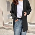 thumbnail image 6 of Lovskoo 2024 Long Cardigans for Women Trendy Loose and Cozy Solid Color Versatile Knitted Cardigan Long Sleeve Sweater Jacket Black, 6 of 8