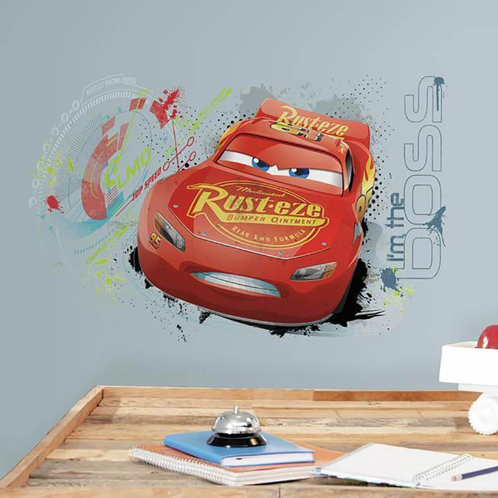 Disney Cars FatHead Jr Autocollant Mural-Lightning McQueen Racing auto-adhésif autocollant