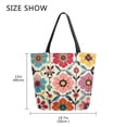 thumbnail image 5 of FORMRS Womens Canvas Tote Bag with Zipper Inner Pocket Shoulder Handbag, Colorful Flowers, 5 of 7