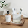 thumbnail image 3 of YSTINNG Toothbrush Holders Bamboo Electric Toothbrush Holder Bathroom Storage Organizer Countertop for Toothpaste, Floss, Razor, 2 Pack White DYF329-1692, 3 of 6