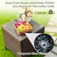 thumbnail image 5 of Lacoo 3 Pieces Outdoor Patio Furniture Gray PE Rattan Wicker Table and Chairs Sets Bar Set with Cushioned Tempered Glass , Brown / Red, 5 of 7