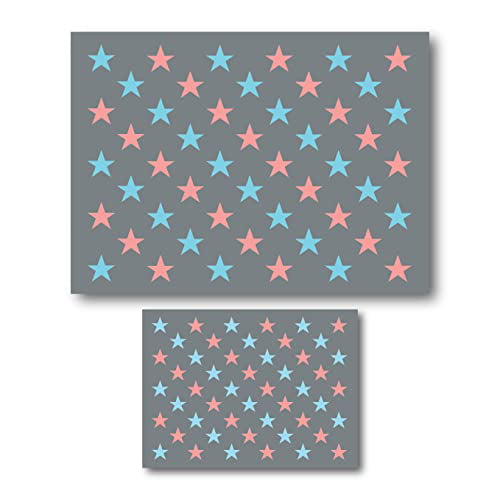 1 Large, 1 Medium, 1 Small Airbrush American Flag 50 Stars Stencil for Painting on Wood Fabric Paper Walls Art 