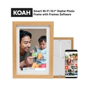 Koah Smart WiFi 10.1 Inch Digital Photo Frame with FRAMEO (8GB, Brown Wood)