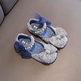 thumbnail image 5 of LNMQLPDBS Toddler Girl Shoes Glitter Sequins Bow Decoration Performance Dance Shoes for Girls Pearl Shining Kids Princess Shoes Dress Shoes for Party and Wedding Blue 31, 5 of 6