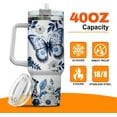 thumbnail image 6 of Light Women Handle Tumblers Royal Floral Blue For Navy White Coffee Flower Yellow, Butterfly Gifts, Tumbler 40 Oz With Handle Lid And Straw, Butterfly Carving Advice, 6 of 6