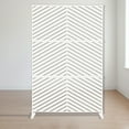 thumbnail image 6 of Kozyard Metal Privacy Screen 74" H x 47.2" W Decorative Outdoor Divider with Stand Panels Freestanding Screen Set for Deck Patio Balcony Garden Outdoor&Indoor (White/Chevron), 6 of 7