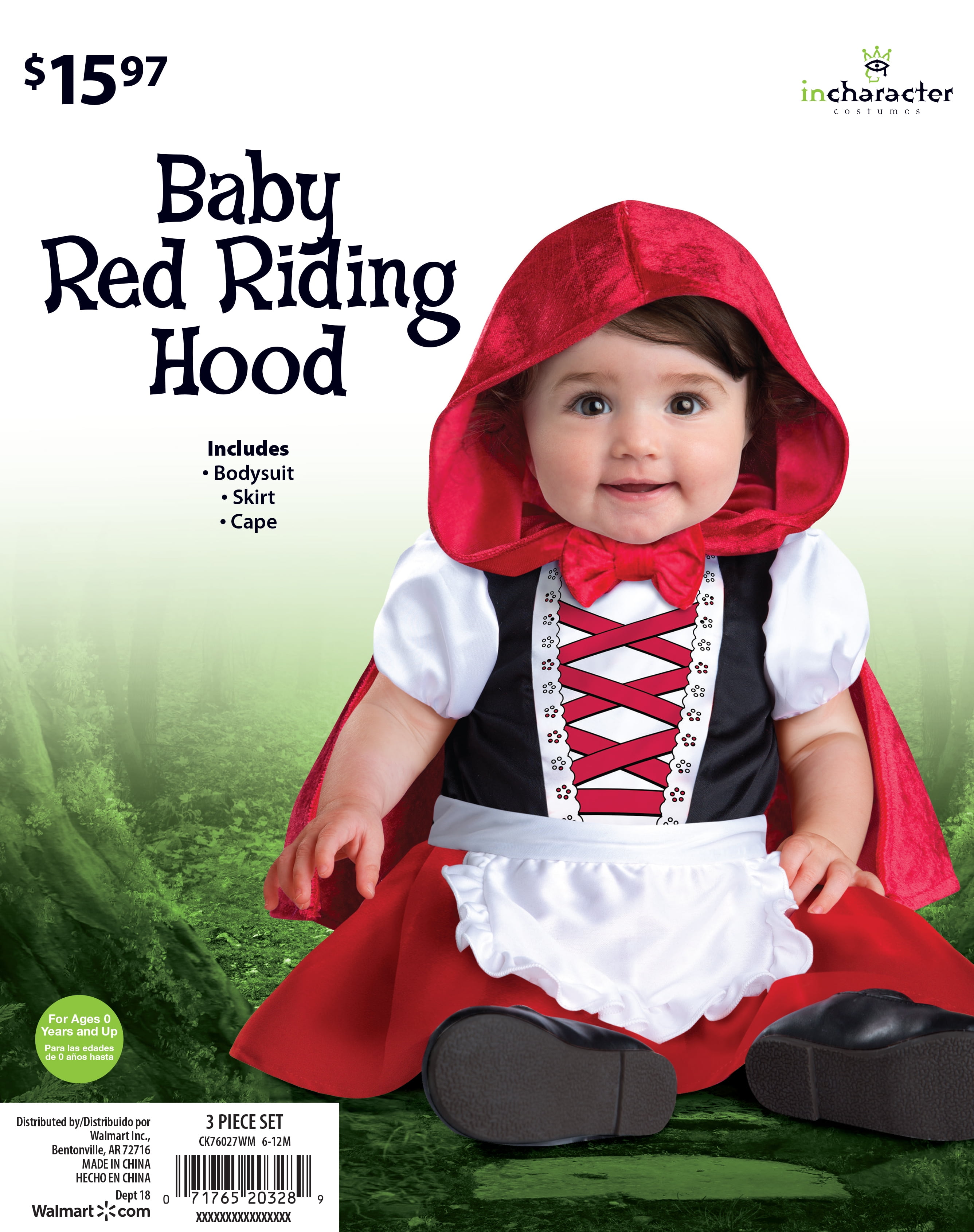Halloween Infant Red Hood Costume Size 6-12 Months by Fun World