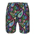thumbnail image 3 of Balery Watercolor Floral Paisley Traje de Baño Estilo Hawaiano para Hombre, Shorts de Secado Rápido con Bolsillos-3X-Large, 3 of 6