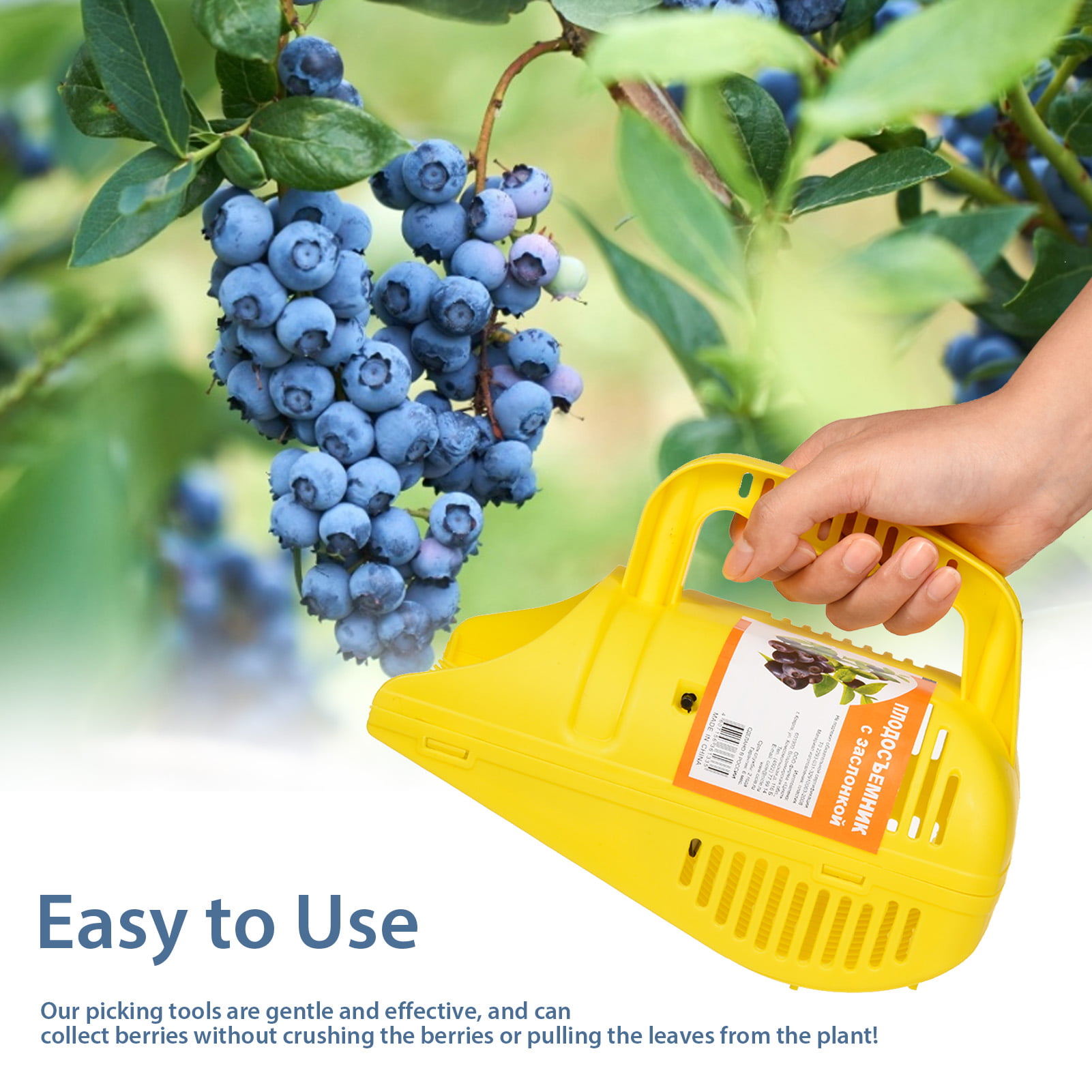 Ergonomic Soft-Touch Handle Easy to Use Free Saving Your Time Picker for Picking Berries serviceable Plastic Berry Picker with Comb Blueberry Rake Scoop for Fruit Harvesting Blueberry Picker