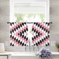 thumbnail image 2 of Pink Aztec Sheer Curtains 54 Inches Length 2 Panels Set, Window Sheer Curtains for Living Room/Bedroom, Black White Southwest Retro Geometric Ethnic Light Filtering Rod Pocket Curtain 52'' x 54'' x 2, 2 of 7