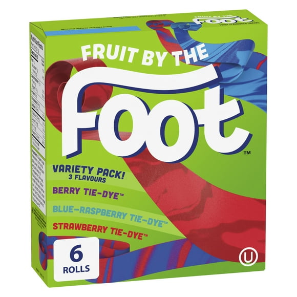 Fruit by the Foot Fruit Flavoured Snacks, Variety Pack, Gluten Free, Kids Snacks, 6 ct