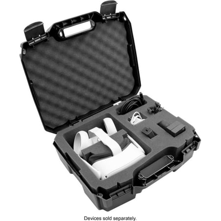CASEMATIX - Hard Shell Custom Travel Case for Meta Quest 3 and 2 VR Headsets - Black