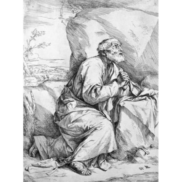 Posterazzi SAL260852 la Pénitence de Saint Peter par Jusepe de Ribera 1591-1652 Affiche Imprimée - 18 x 24 Po
