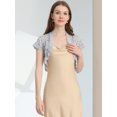 thumbnail image 2 of Top de Encaje Floral Transparente Allegra K Elegante Para Mujer Gris claro XL, 2 of 5