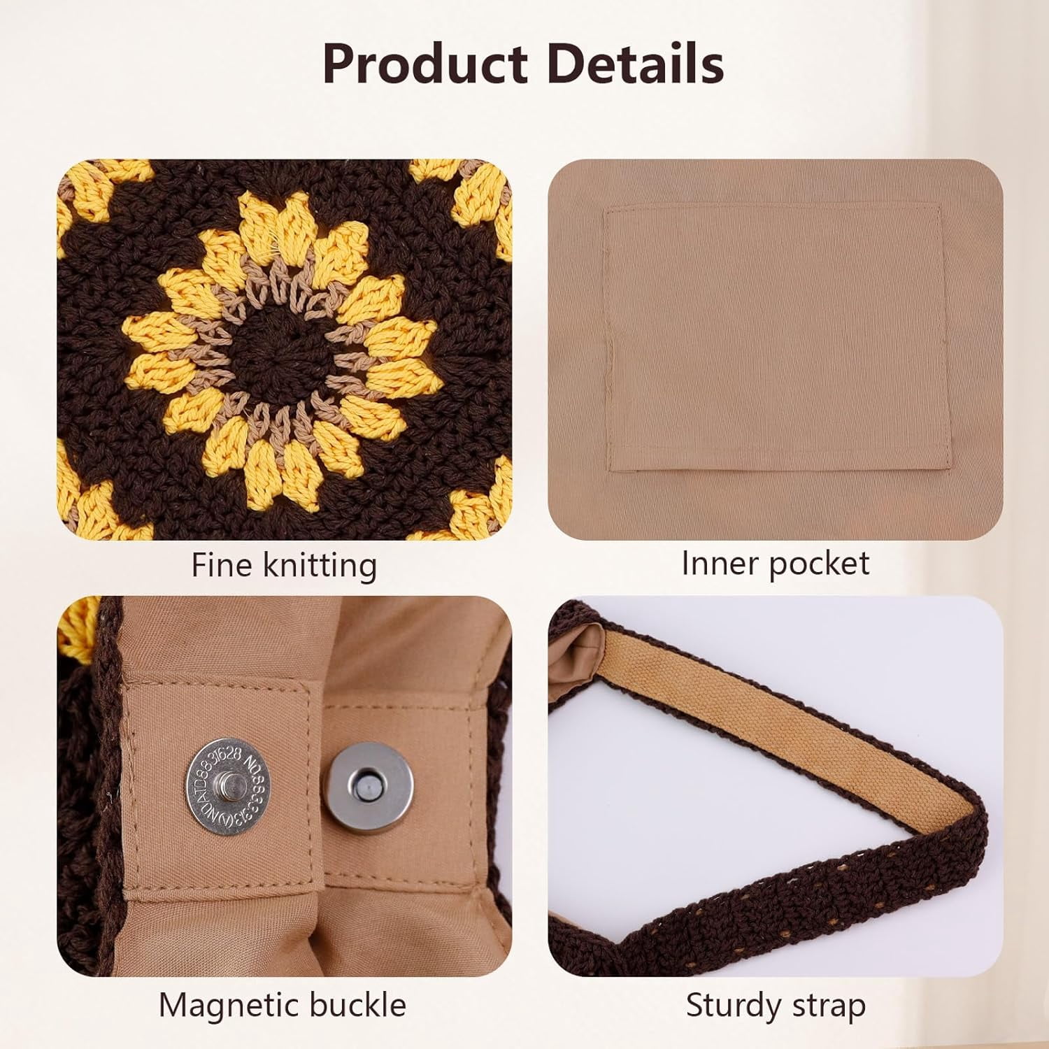 Crochet Beach Tote Bag for Women Summer Knitted Shoulder Bag Cute Beach Bag Mesh Tote Bag for Vocation