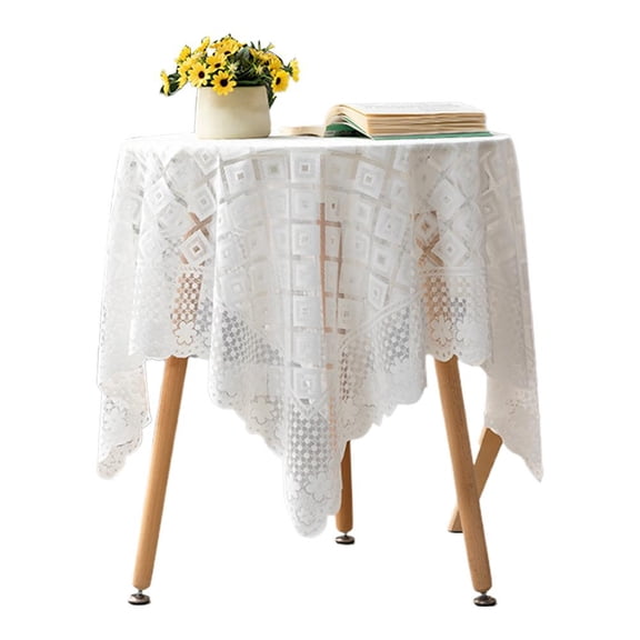 Lace Tablecloth with Tassels Rectangular Dining Table Cloth Tea Table Mat Decor