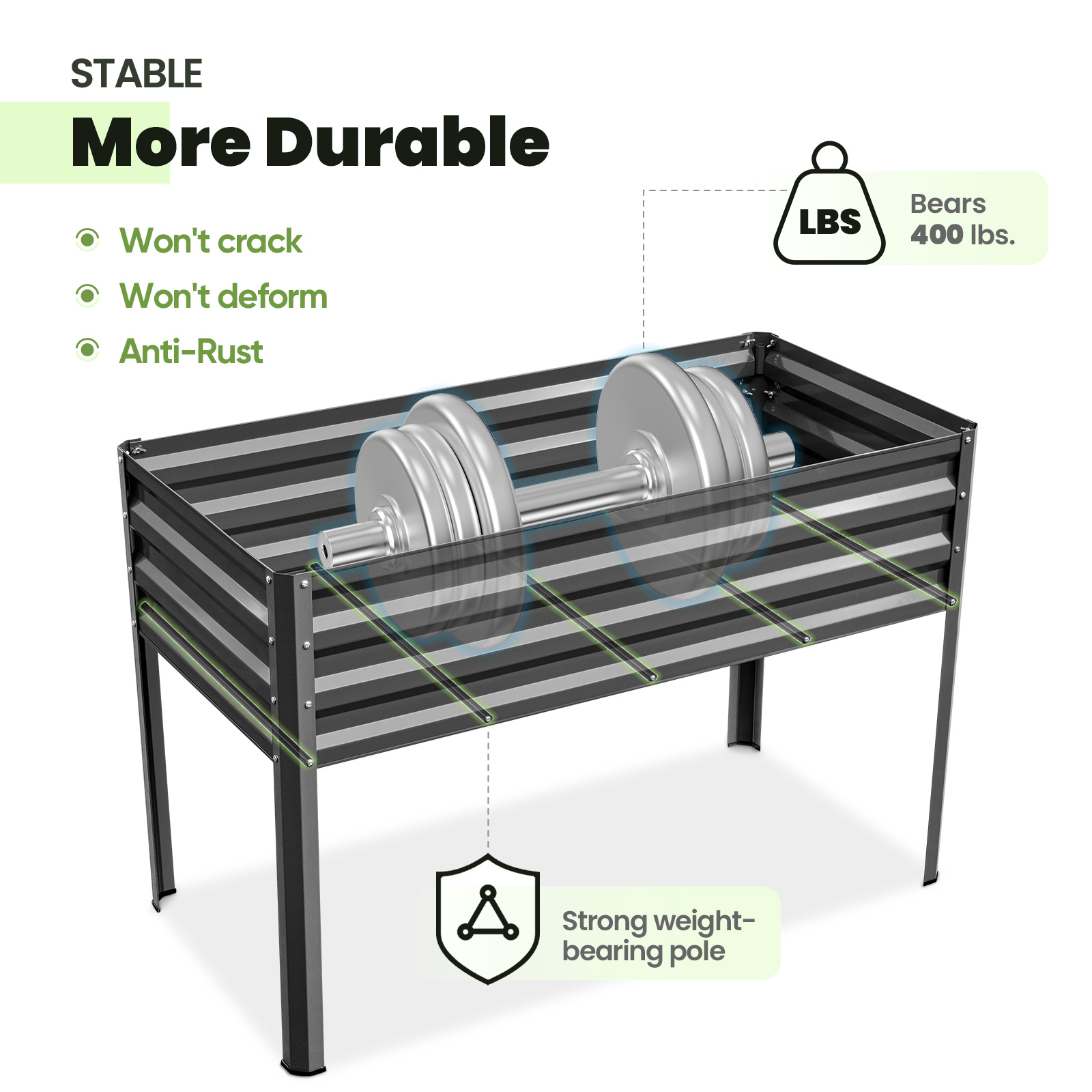 King Bird 47x24x56 Raised Garden Bed with Greenhouse Cover photo 2