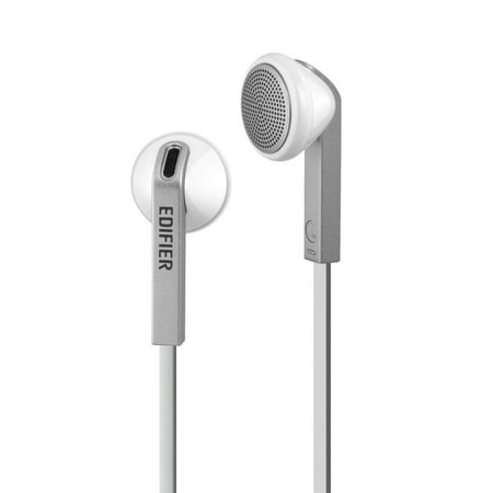 Edifier H190 Premium Earbuds - Classic Style Earbud Headphones - White Earphones with Non-tangle (Best Non Tangle Earbuds)