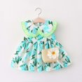 thumbnail image 4 of Robe pour Tout-Petites Filles Imprimé Robe Bébé Sans Manches Débardeur Robe Mignonne Col Claudine Robe Princesse + Sac Cartable, 4 of 9