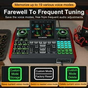 Tenlamp Vocal Effects, Live Sound Card with 13 Audio Interfaces, All-in-One Audio Mixer Device for Mobile PC Live Streaming