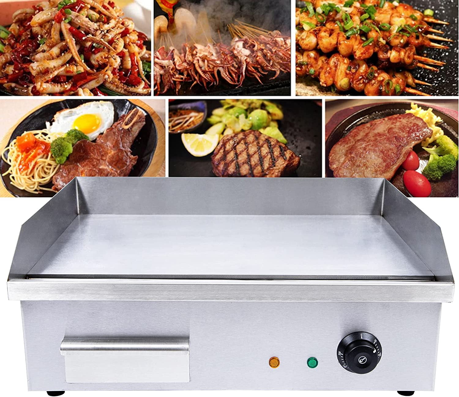 FETCOI Commercial Electric Countertop Griddle Flat Top Grill Hot Plate