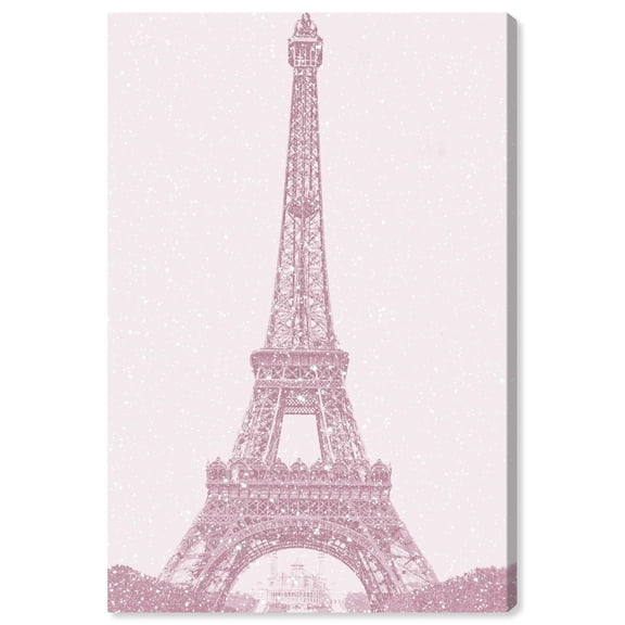 Pink Sparkling Floral Paris Canvas Paris Art Prints by Art Remedy, Gallery Wrapped, 30" x 45"