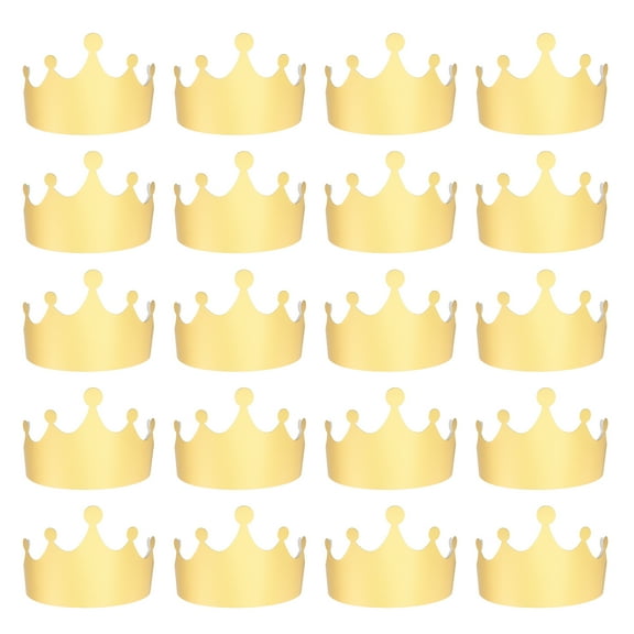 Uxcell 24 Pcs Paper Crowns Gold Foil Crown for Birthday,Classic Dots Style