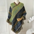 thumbnail image 4 of TRUBKH Large Scarf Triangle Shawl Long Scarf Knit Poncho Sheer Scarf Rebozo Para Mujer Crochet Shawl Blue 1 One Size, 4 of 4