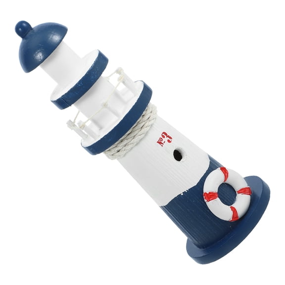 FRCOLOR Mediterranean Style Table Decoration Small Wooden Lighthouse Model Nautical Home Decor