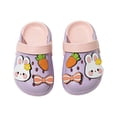 thumbnail image 6 of Lusa Summer Cute Beach Lightweight Kids Slippers with Holes and 3D Design of Rabbits & Carrots Boys and Girls Casual Thick-Soled Non- Sandals for Outdoor Play Wear Purple 10-11 Years, 6 of 6
