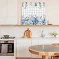 thumbnail image 5 of Framed Canvas Wall Art for Living Room Blue Hydrangea Wall Decor, Green Eucalyptus Leaves Grey Plaid Aesthetic Paintings for Bedroom Office Kitchen, Ready to Hang Artwork Wall Pictures 8x8 Inch, 5 of 9