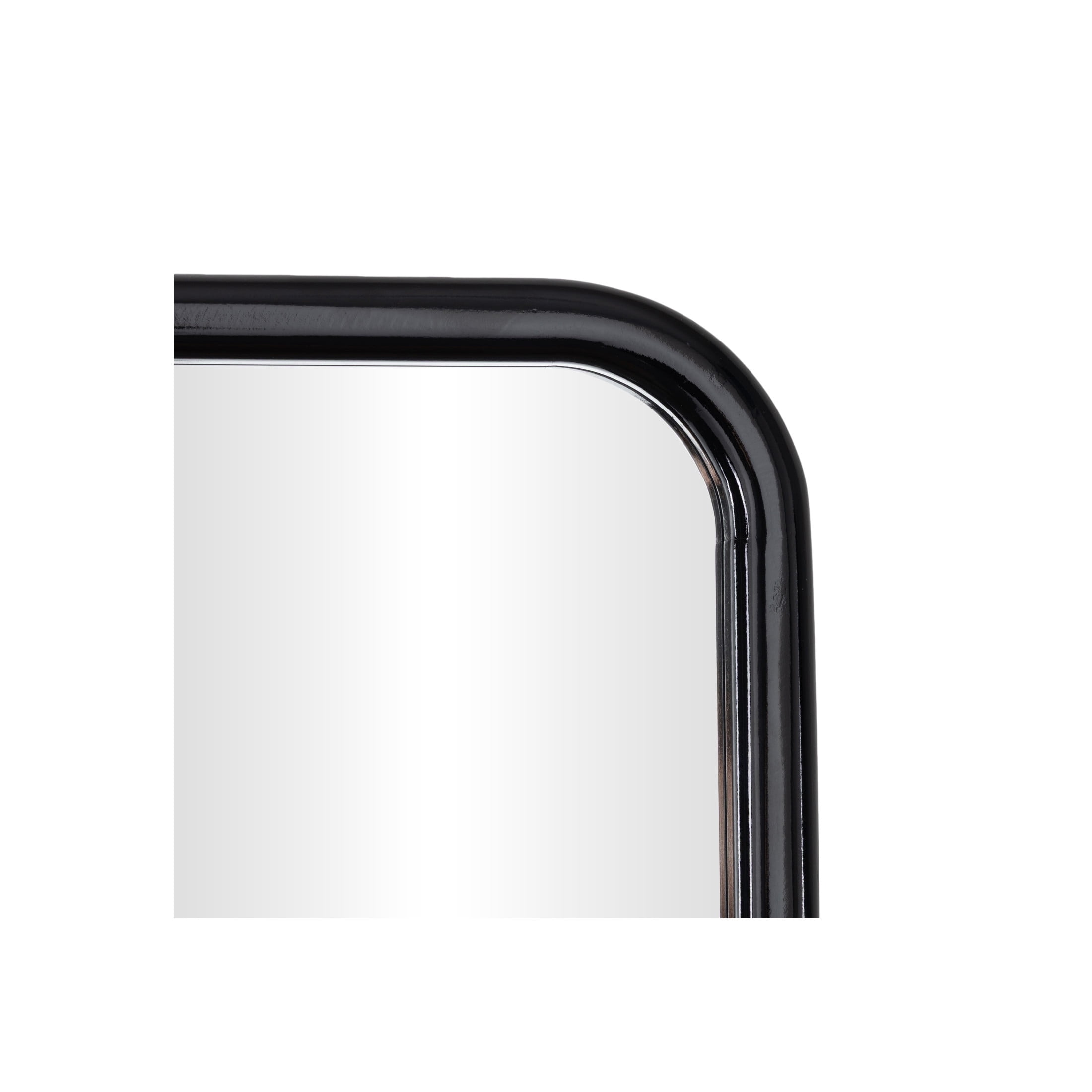 DecMode 24" x 47" Black Handmade Wall Mirror with Deep Set Frame