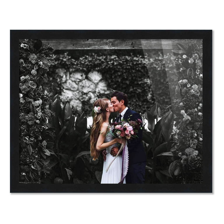 CustomPictureFrames 20x20 Modern Black Wood Picture Frame - with Acrylic Front and Foam Board Backing