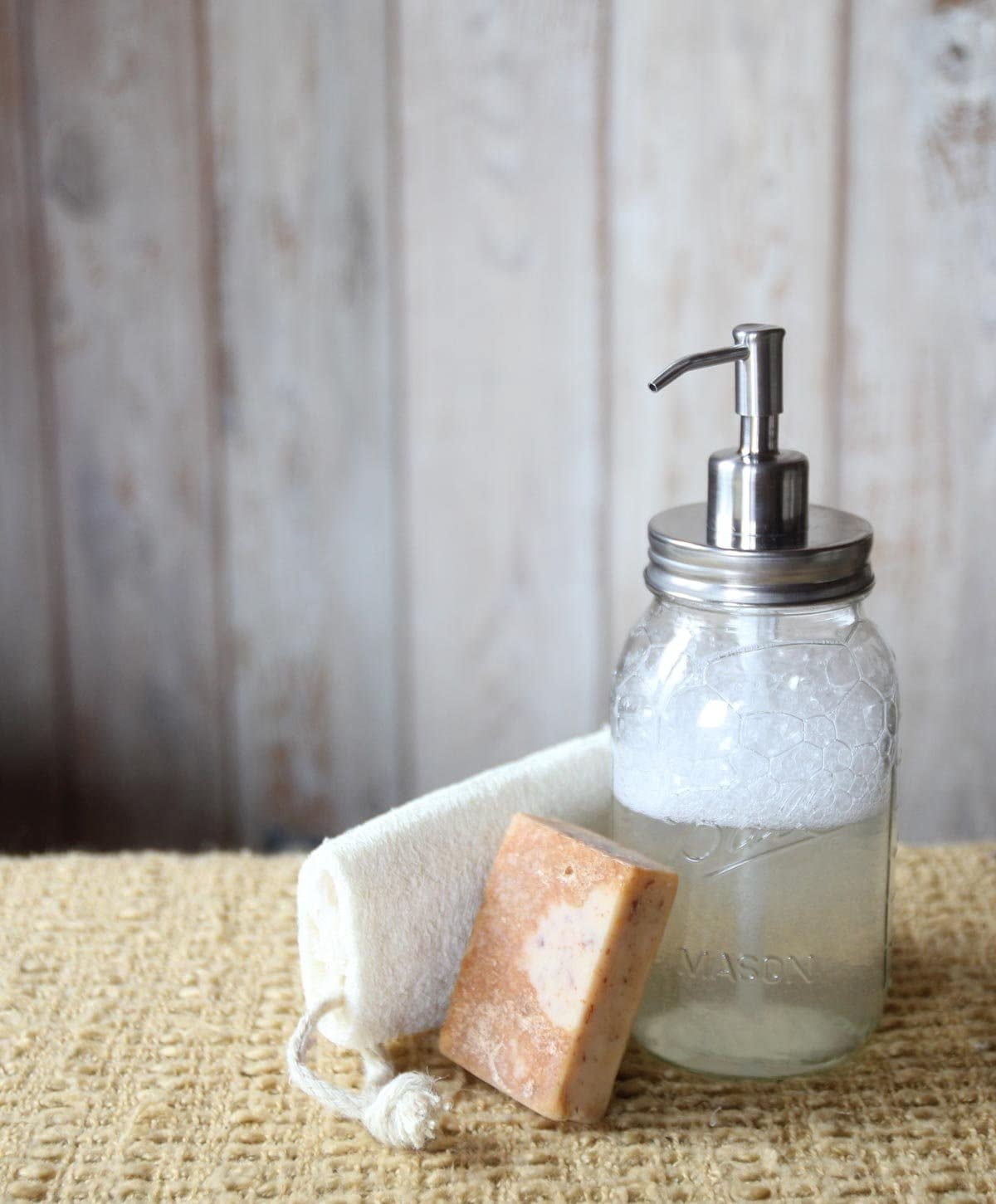 Quart Size Mason Jar Soap and Lotion Dispenser - by Jarmazing Products - Made from Rust-Proof Stainless Steel