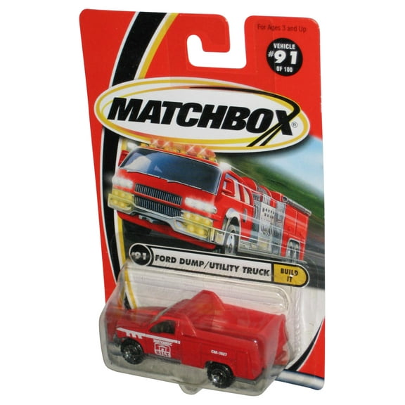 Matchbox Build It (2000) Ford Dump Utility Truck Red Toy #91/100