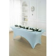 thumbnail image 5 of Craft And Party Fitted Stretch Wrinkle-Free Washable 4ft Light Blue Spandex Tablecloths, 5 of 6