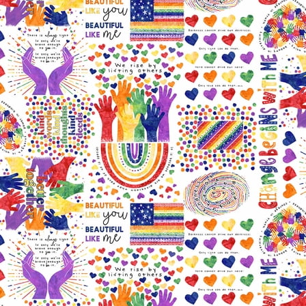 Blank Quilting Better Together Inspirational Sayings White Multi Cotton Fabric By The Yard