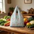 thumbnail image 5 of Bomd Reusable Shrink Grocery Bags, Colorful Flower Pattern Shopping Tote Bag, Portable Eco Handbag Multifunctional Storage Bag for Groceries Travel Beach Outdoor Daily Use Green, 5 of 6